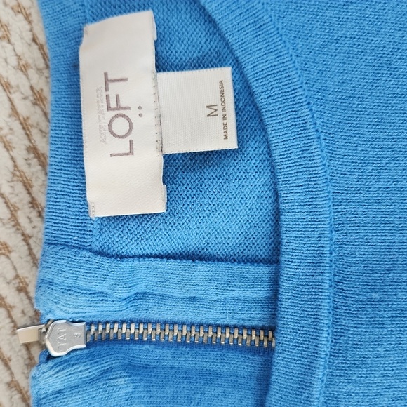 LOFT Vibrant Blue Knit Top, Medium - Picture 2 of 5